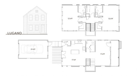 Floor plan for 2 beds, 2.5 baths, 1496 sqft